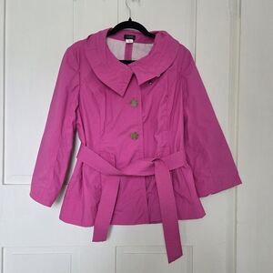 J. Crew Trench Coat Pink Women's Raincoat Size 14
